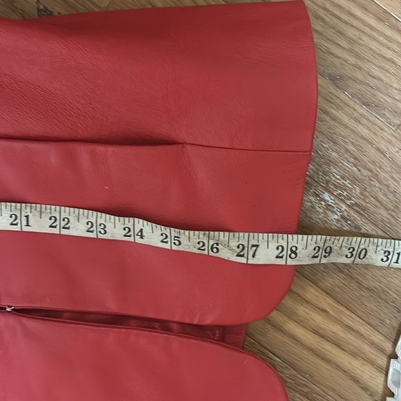 Pamela McCoy red and white  leather jacket SZ Small - Picture 10 of 15